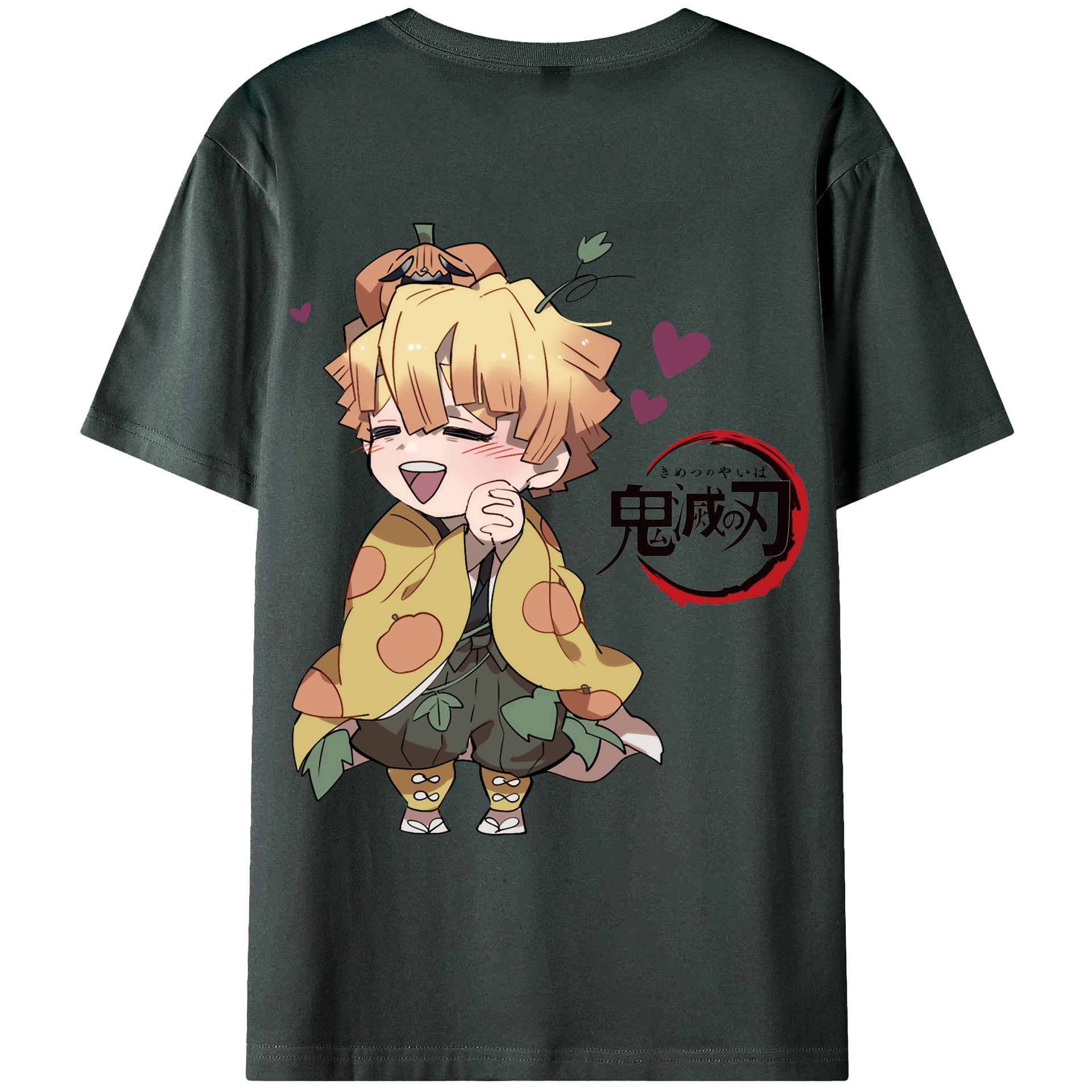 （画像用） 鬼滅の刃（きめつのやいば）我妻 善逸／あがつま ぜんいつ Agatsuma Zenitsu 綿100％ メンズ半袖Tシャツ（バックプリント） 通気性